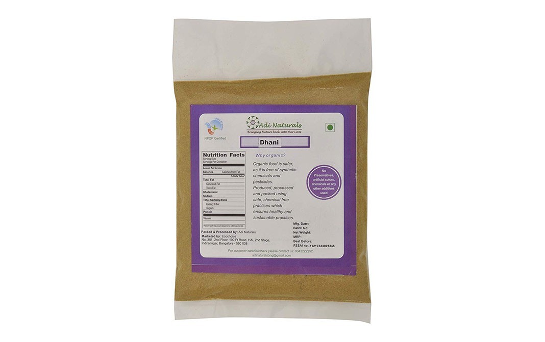 Adi Naturals Coriander Powder    Pack  100 grams